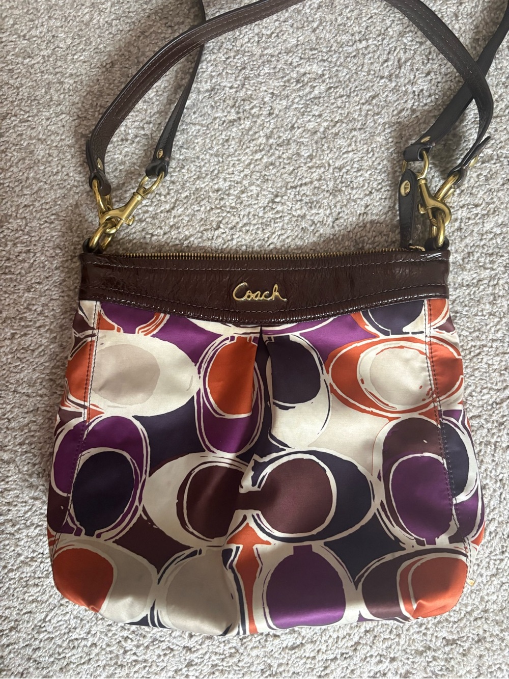 Vintage Coach Ashley Scarf Print Hippie Shoulder Bag F20016 Rare